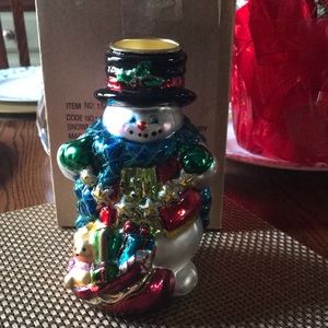 Snowman Mercury tea light/Candleholder
